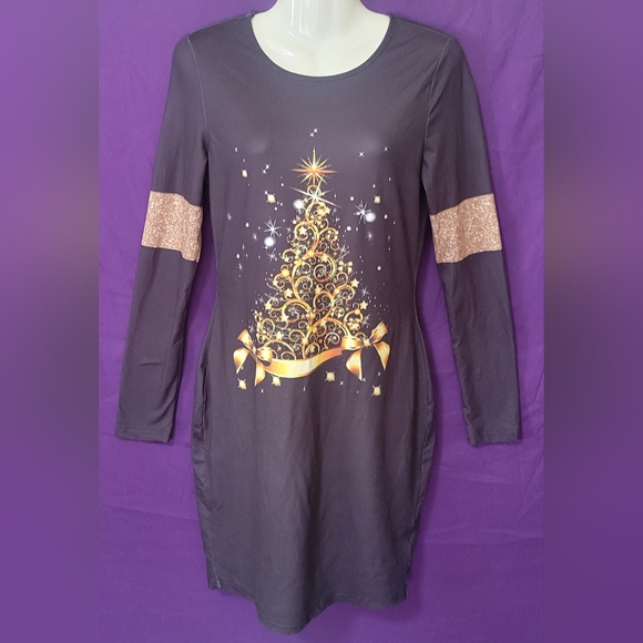 Chic Me golden Christmas tree dress - Picture 1 of 7